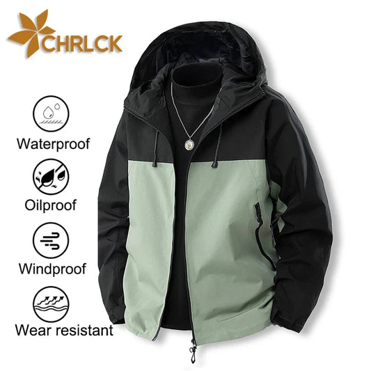 CHRLCK Men's Waterproof Hiking Jacket Women Splicing GlowCart