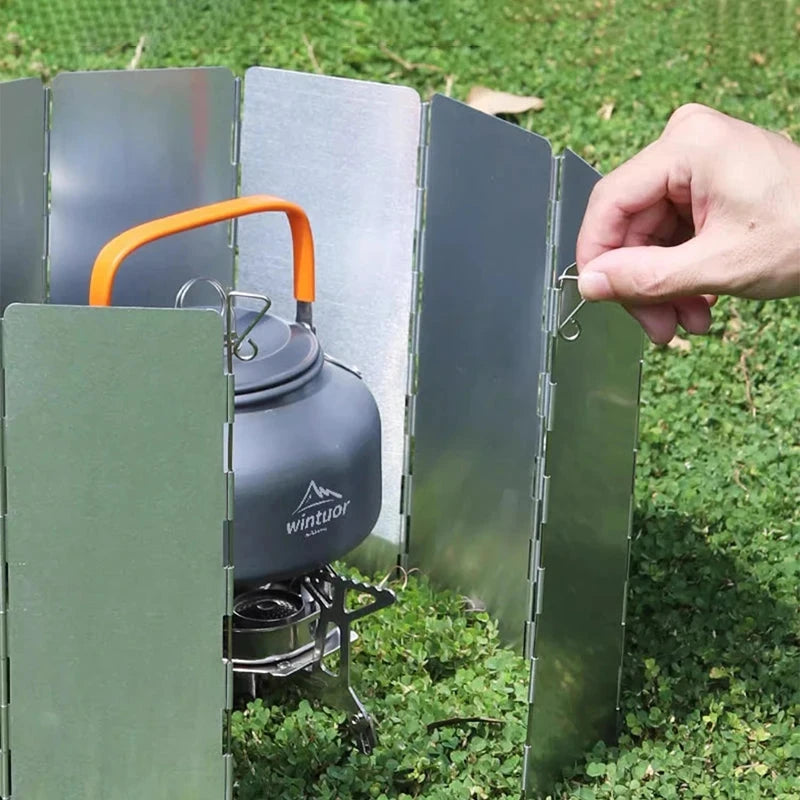 Stainless Steel Foldable Gas Stove Windshield 12/14/16 GlowCart