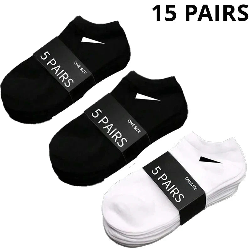 5/10 /20/30 Pairs Unisex Casual Plain Color Boat Socks Thin GlowCart