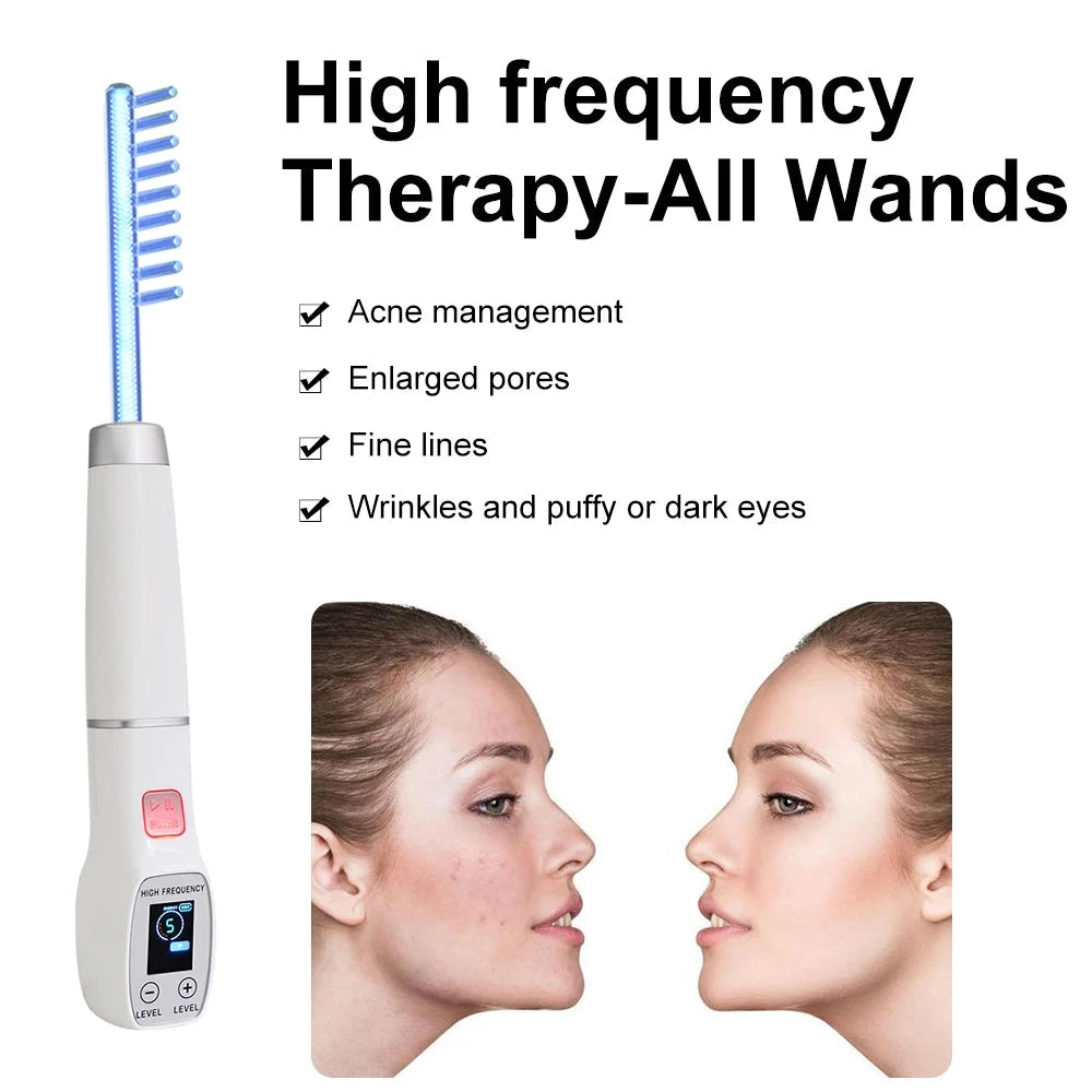 High Frequency Electrode Wand Glass Tube Electrotherapy Acne GlowCart