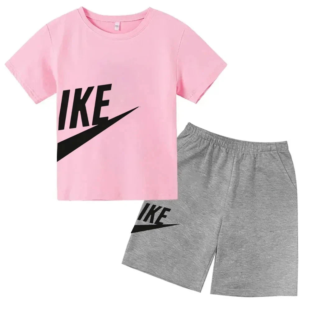 Children's Clothing Kids & Teen T-Shirt Set Summer Top + Shorts 2 Piece Set Short Sleeve Casual Fashion Boys Girls Kids Set GlowCart