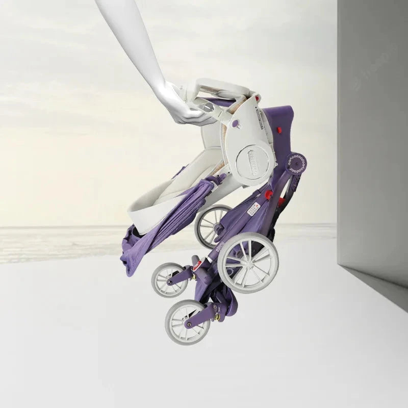 Luxury Lightweight Shock absorption Baby Can Sit and Lie Down Luxury Baby Carriage Portable folding four wheels stroller GlowCart