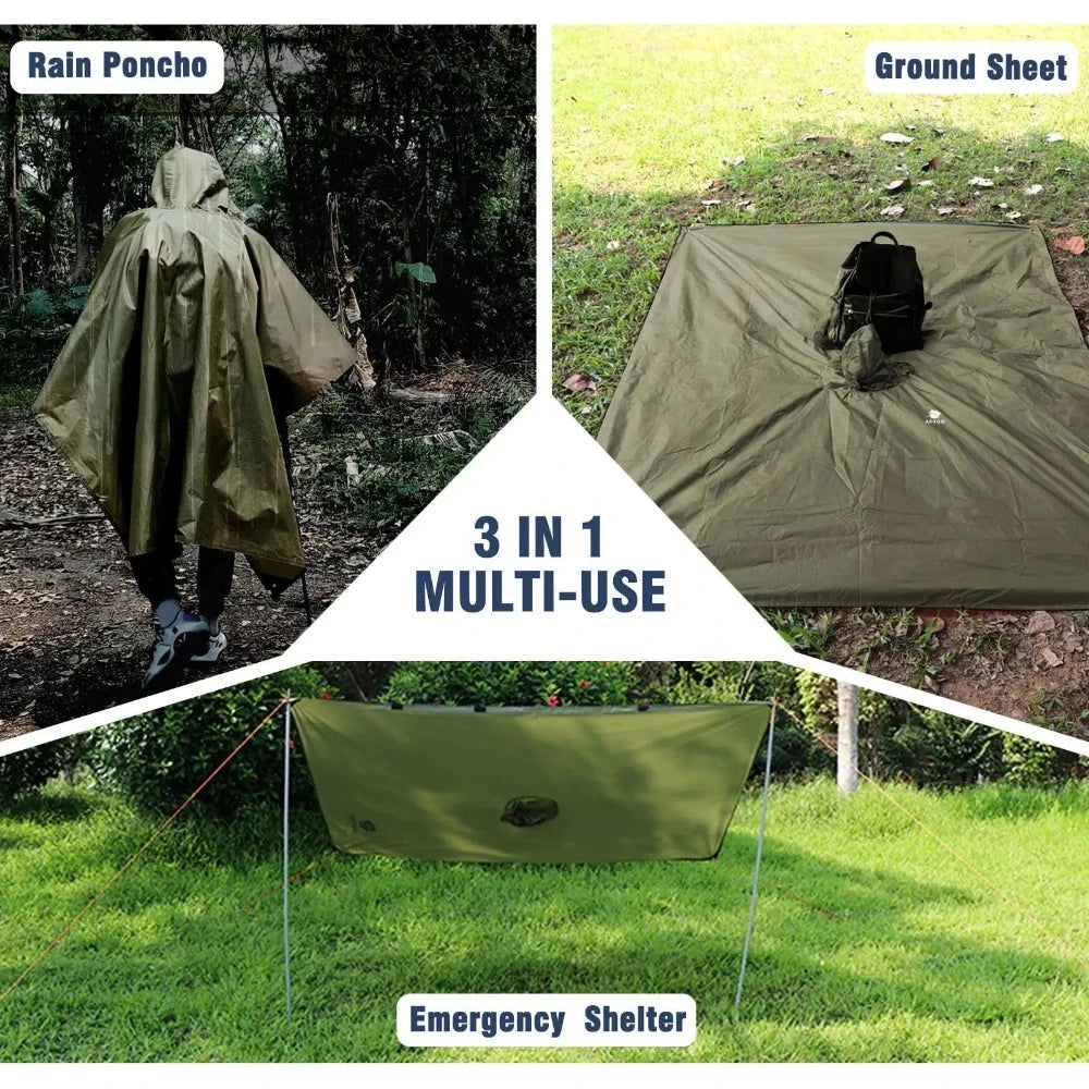Outdoor Military Raincoat Waterproof Poncho For Camping GlowCart
