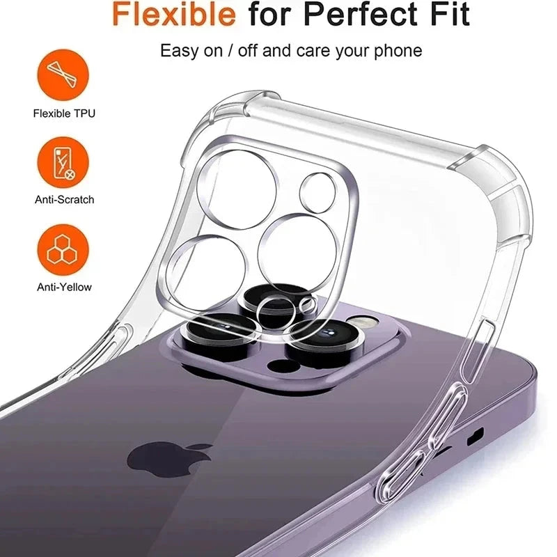 Shockproof Silicone Clear Phone Case For iPhone 13 11 12 14 GlowCart