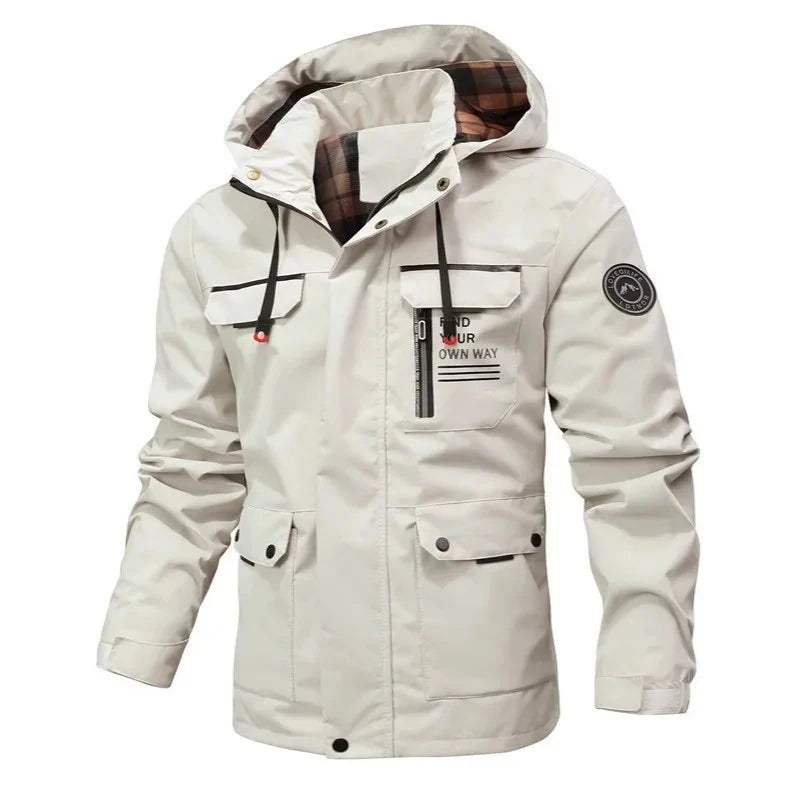 Man Trench Coat Windproof Waterproof Men's Outdoor Jacket GlowCart