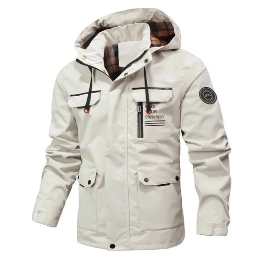 Man Trench Coat Windproof Waterproof Men's Outdoor Jacket GlowCart