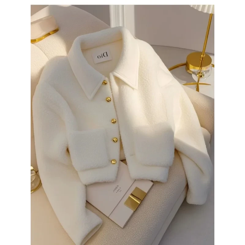 Lambwool Coat Women's New Integrated Thickened Warm High-end GlowCart