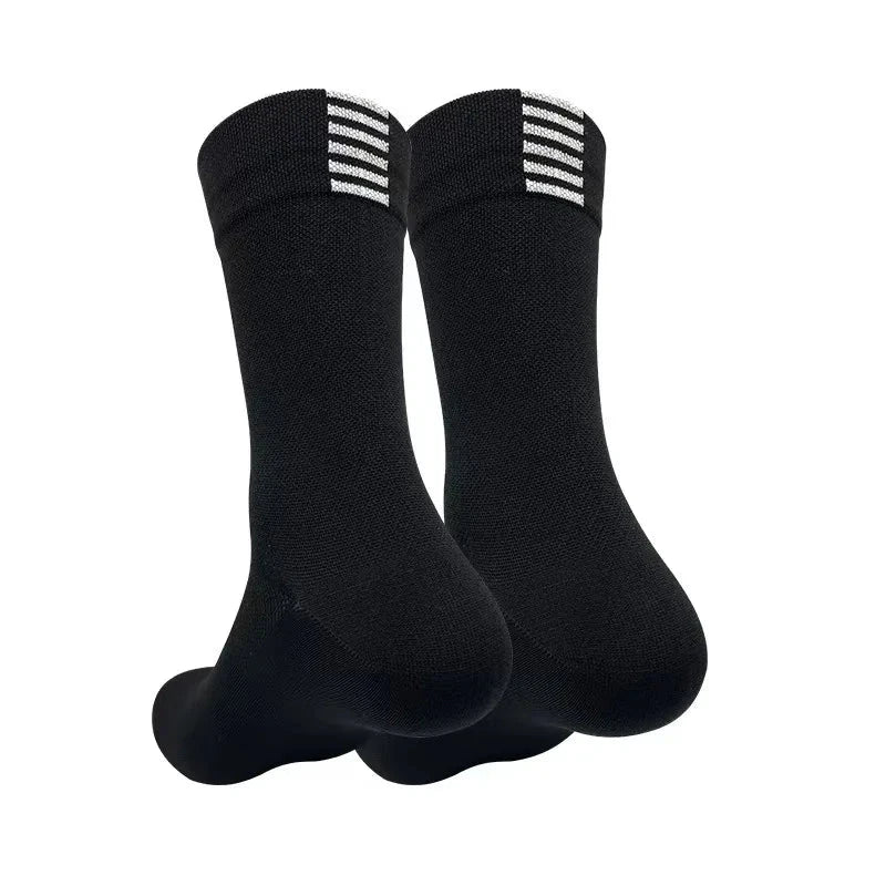 5 Pairs Cycling Sock Men Compression Sports Sock Outdoor MTB Road Bike Socks Running Hiking Breathable Mesh Mid Tube Mountain GlowCart