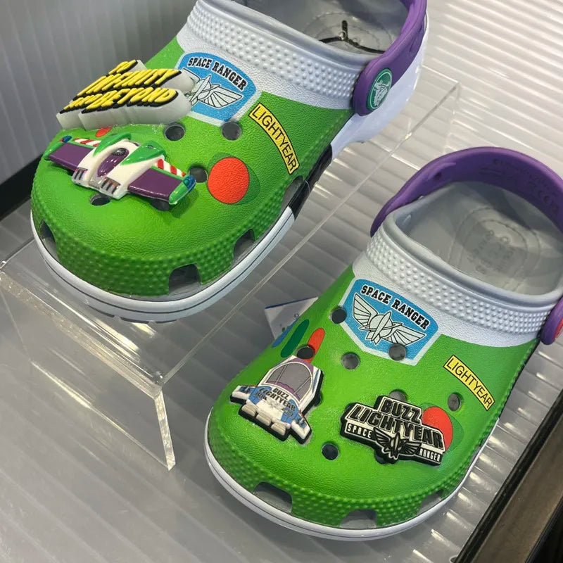 Disney Hole Sandals Slippers Buzz Lightyear Woody Sandals Kawaii Eva Anime Home Beach Shoes Breathable Slippers For Kids Gifts GlowCart