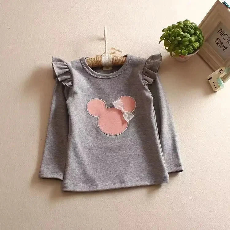 Fashion Baby Kid Long Sleeve Cat Shirt Tops Clothes Girls Blouse Spring and Summer Autumn Cartoon Kids T-shirt GlowCart