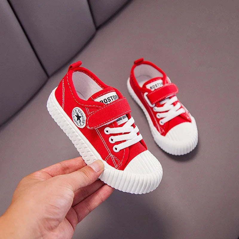 Children's Canvas Shoes Soft Sole Comfortable Cookie Shoes Boys and Girls Breathable Non-slip Leisure Sports Canvas Shoes GlowCart