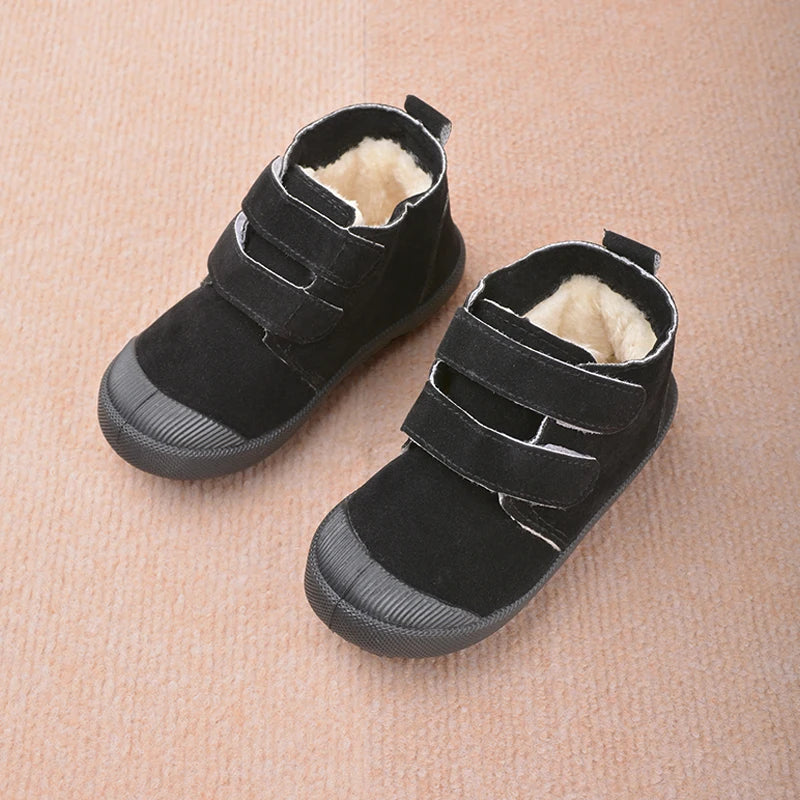 New Trendy Kids Outdoor Warm Short Shoes Winter Plush Suede Ankle Boots Children Comfortable Snow Sneakers EY8259 GlowCart