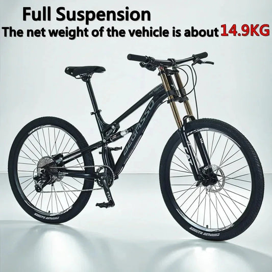 26/27.5 inch MTB Full Suspension soft tail mountain bike hydraulic disc brake off-road racing DH 11 speed Cross Country Bicycle GlowCart