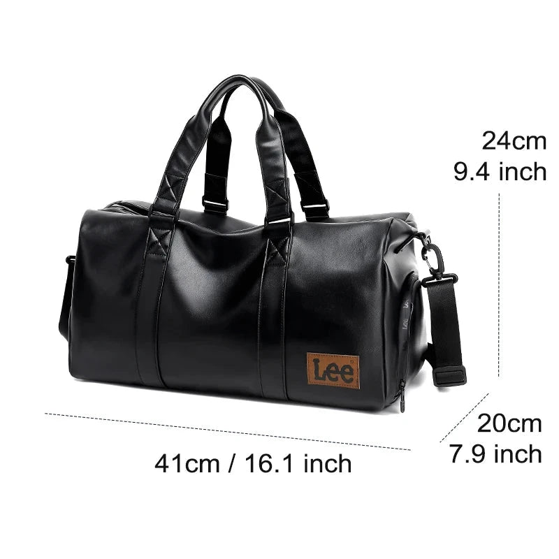 LEE High Quality Waterproof Leather Travel Duffel Bag Dry GlowCart