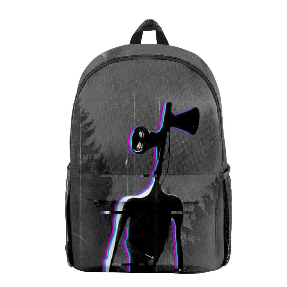 Trendy Youthful Horror Creepypasta Siren Head School Bags GlowCart