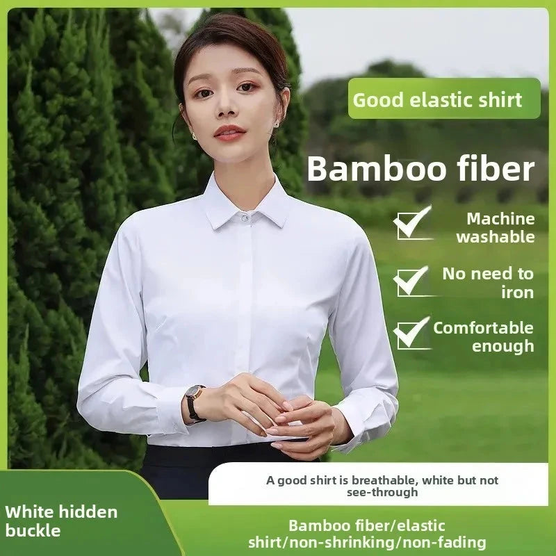 Plus Size Bamboo Fiber Elastic Work Shirt Extra Large plus GlowCart