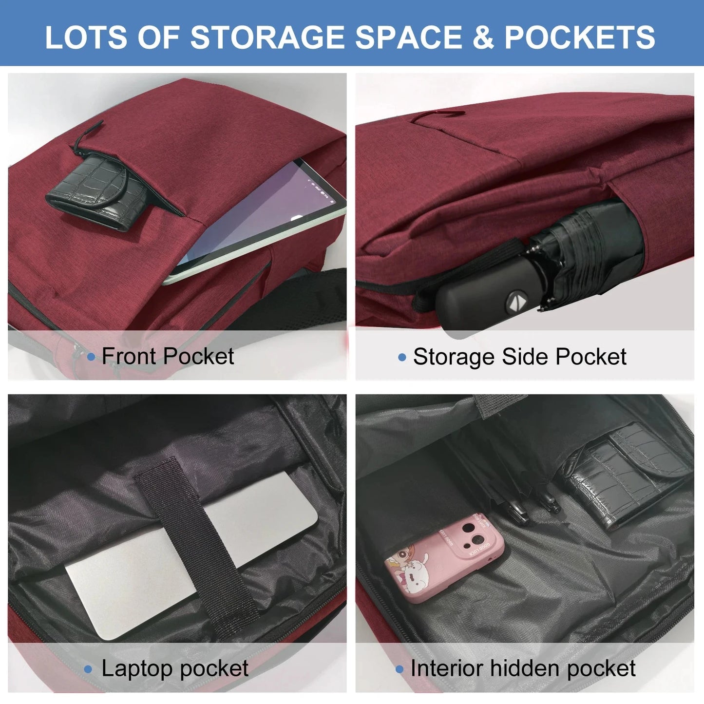 15inch Business Travel Laptop Backpack for Men Women GlowCart