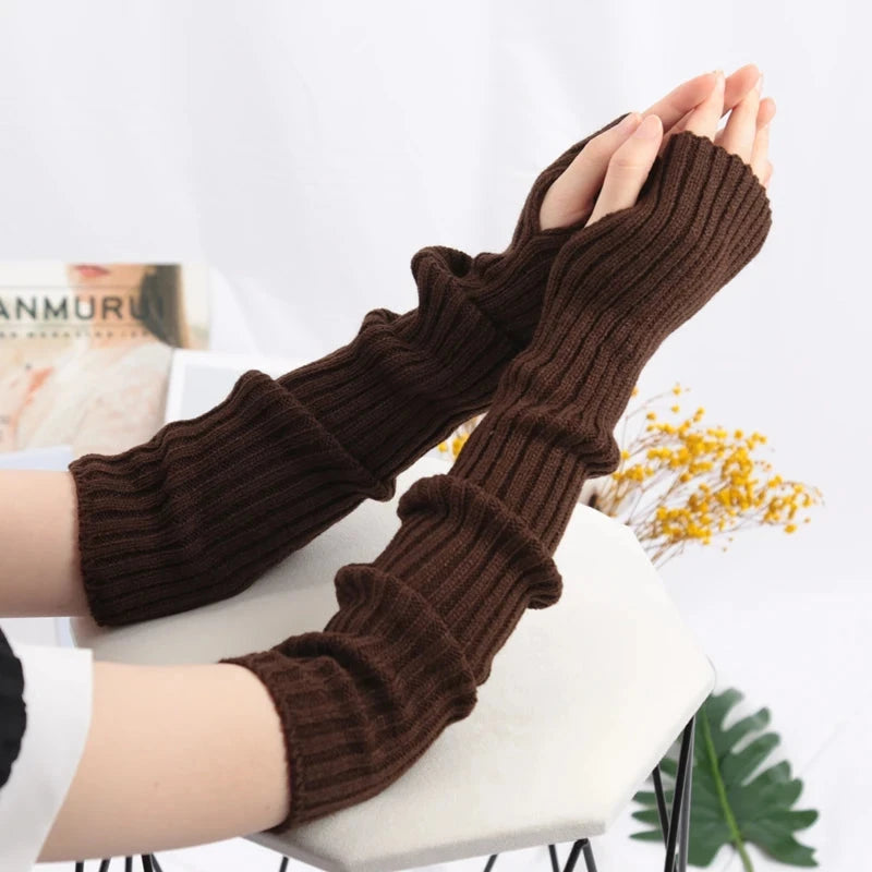 Women Long Fingerless Gloves Soft Female Glove Lolita Kawaii GlowCart