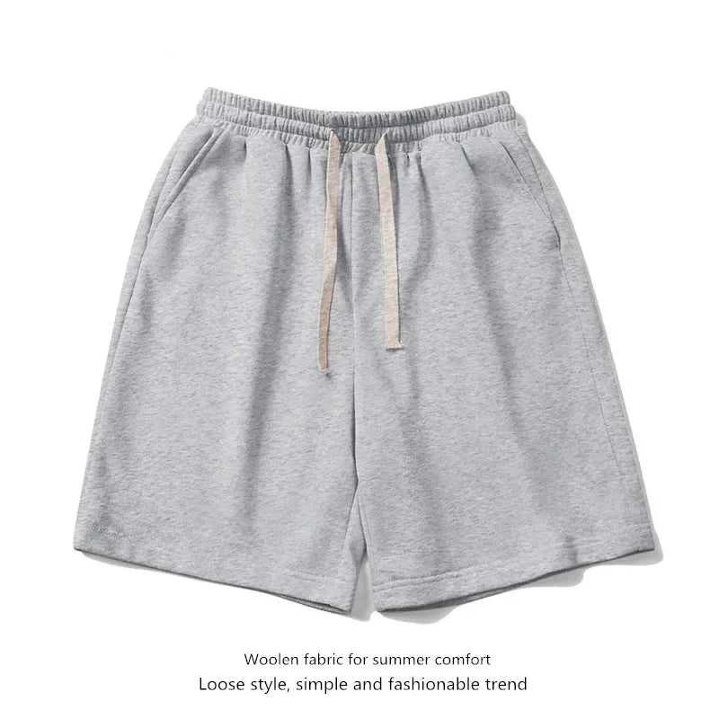 Men's Athletic Shorts Summer Workout Loose Fit Plain Black GlowCart