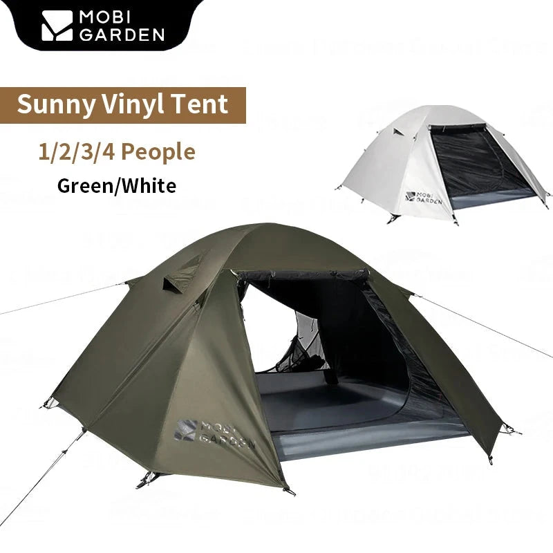 MOBI GARDEN Camping Hiking Tent 2-4 Person Portable GlowCart