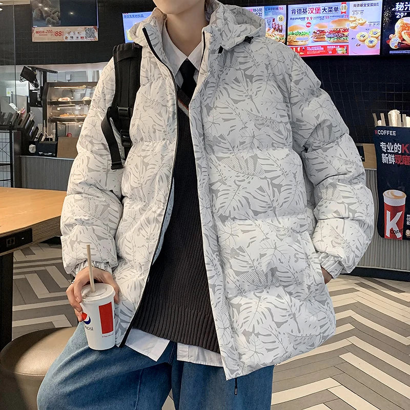 Men's Warm Cotton Padded Jacket Winter Stand Collar Short Parka Coat Casual Thickened Outdoor Sporty Wear 2025  men jacket blue GlowCart