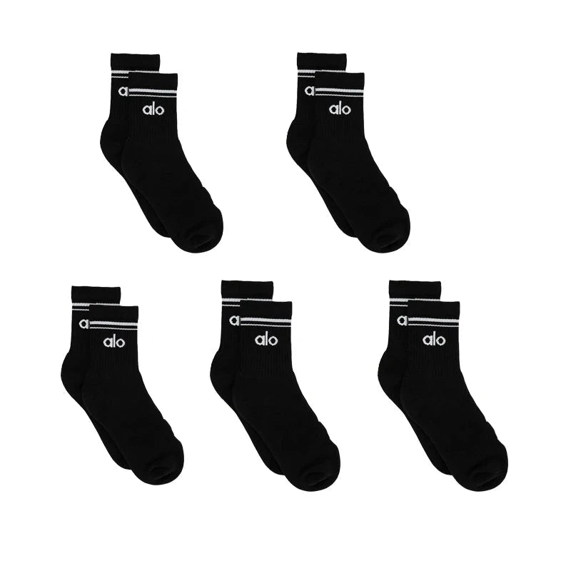 Knit Yoga Socks Women Four Seasons Retro Cotton Comfortable Colorful Middle Length Sports Fitness Long Socks for Yoga Pilates GlowCart