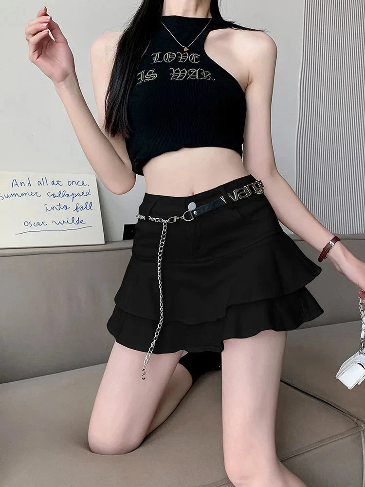 Vintage Woman Denim Shorts Skirts Summer 2023 Streetwear All GlowCart