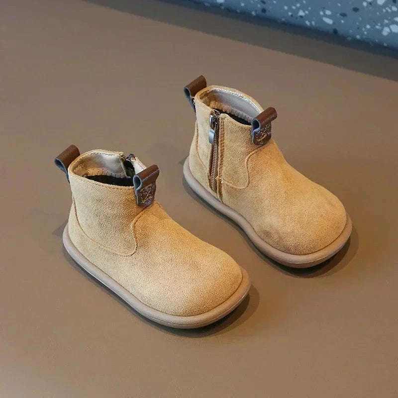 Autumn Winter Baby Boys Girls Boots Oxford Suede Children Casual Shoes Outdoor Anti-slip Infant Shoes Plush Kids Ankle Boots GlowCart