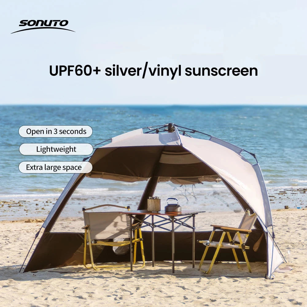 Sonuto Outdoor 3-4P One-Touch Camping Tent Quick Automatic GlowCart