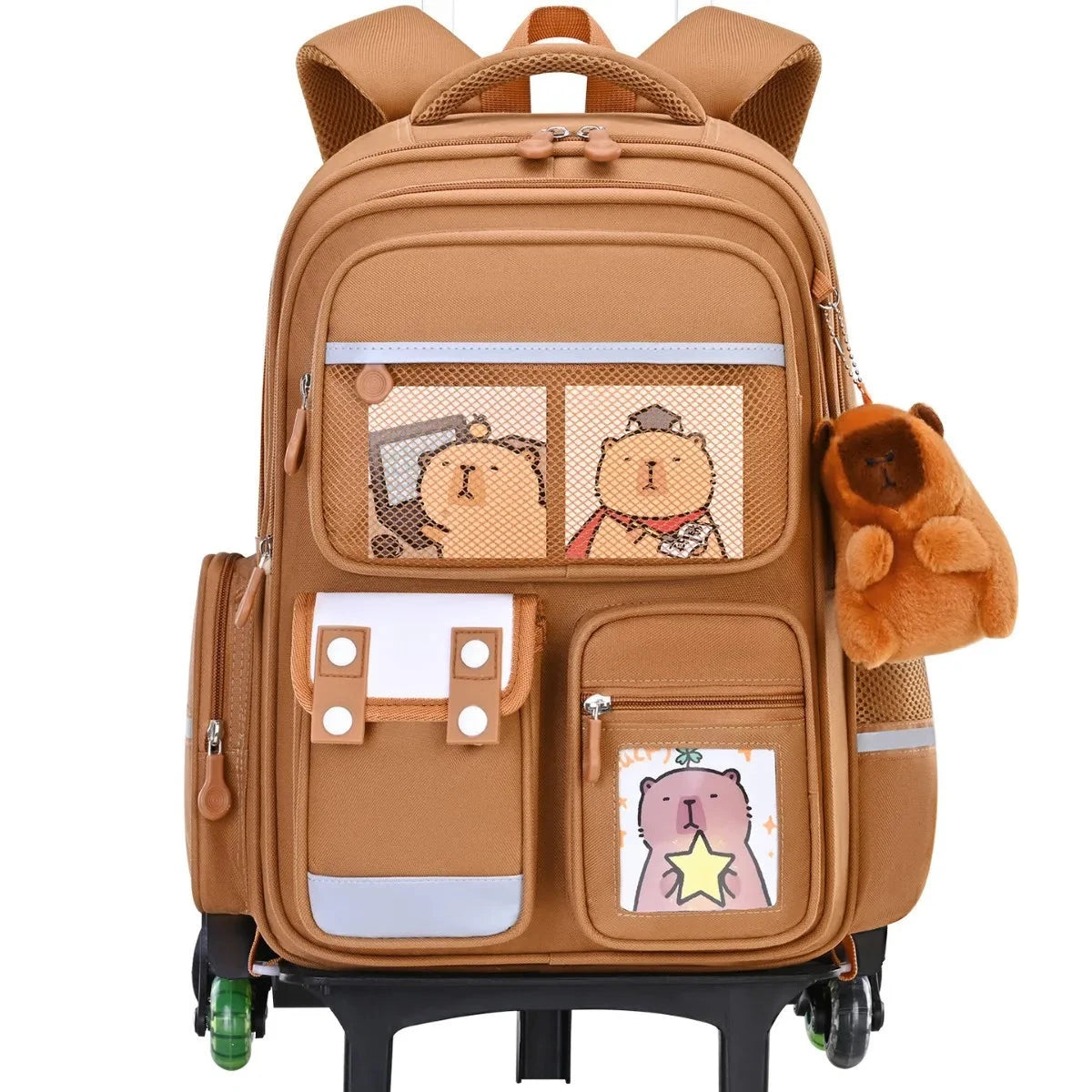 Capybara Children Cartoon School Backpack with Wheels GlowCart
