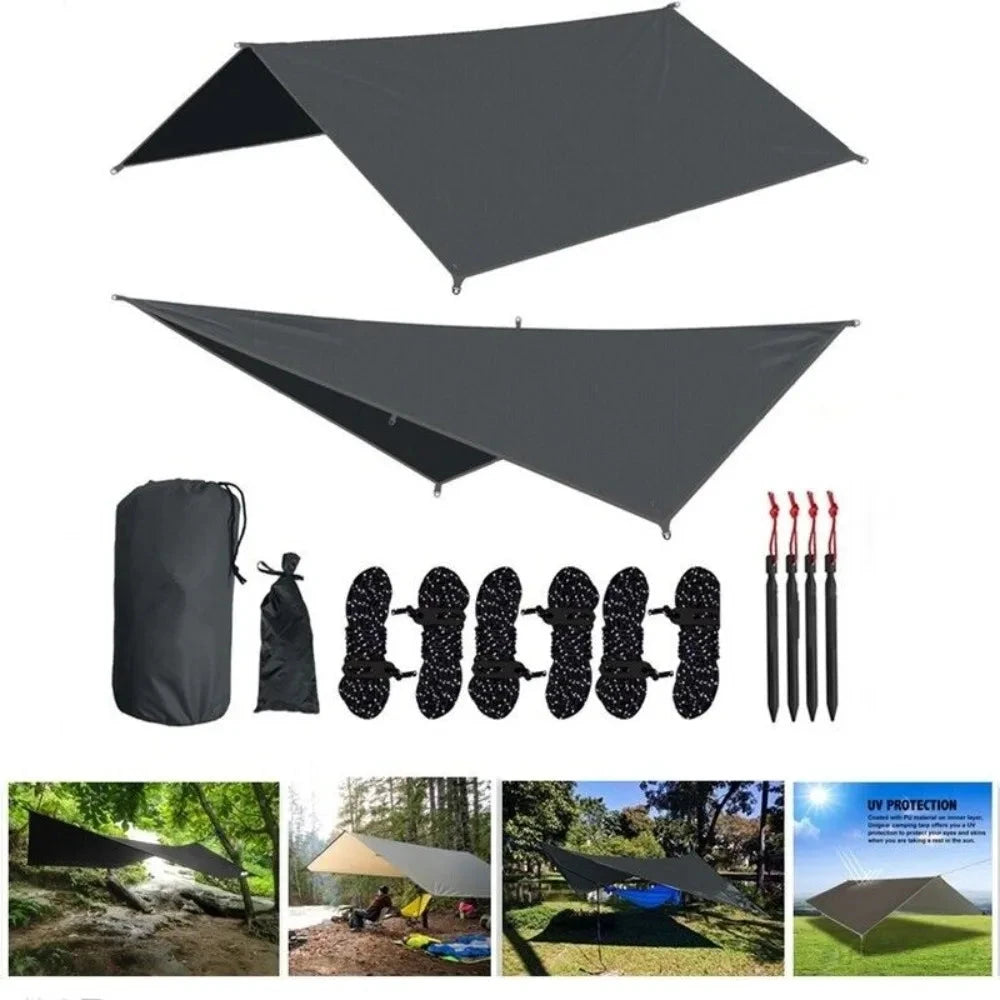 3Mx3M Camping Waterproof Awning Tarp Tent Dark Grey GlowCart