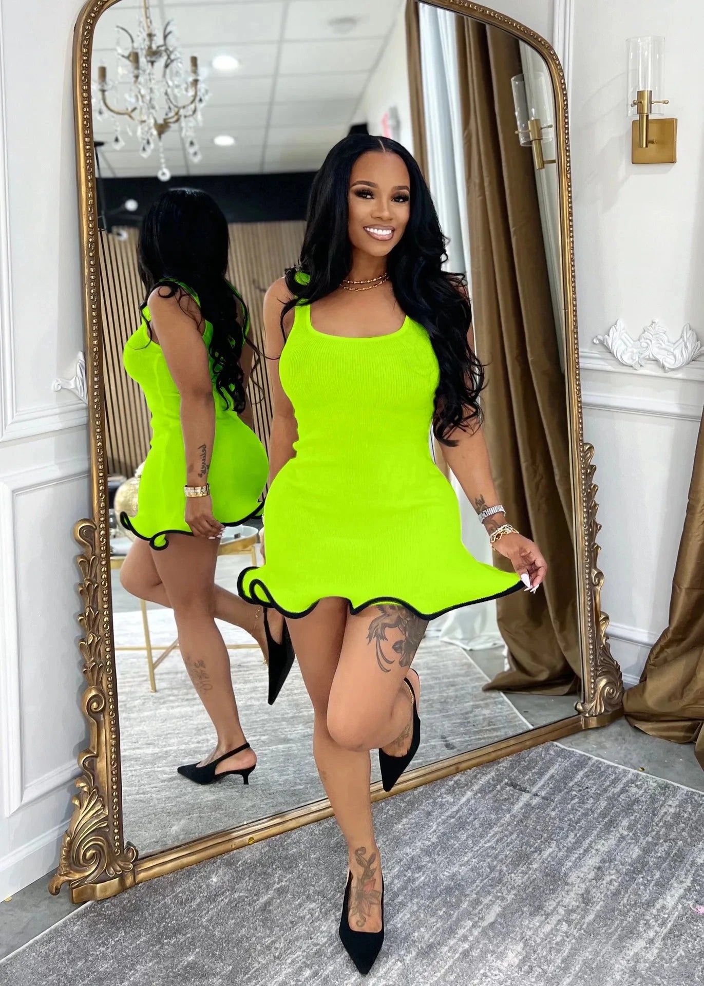 CM.YAYA Women Sleeveless O-neck Tank Mini Dress 2025 Summer GlowCart