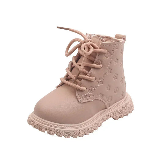 Girls Boots Autumn Winter Plush Children Boots Boys Girls Shoes Fashion Brand Soft Leather Warm Kids Boots GlowCart