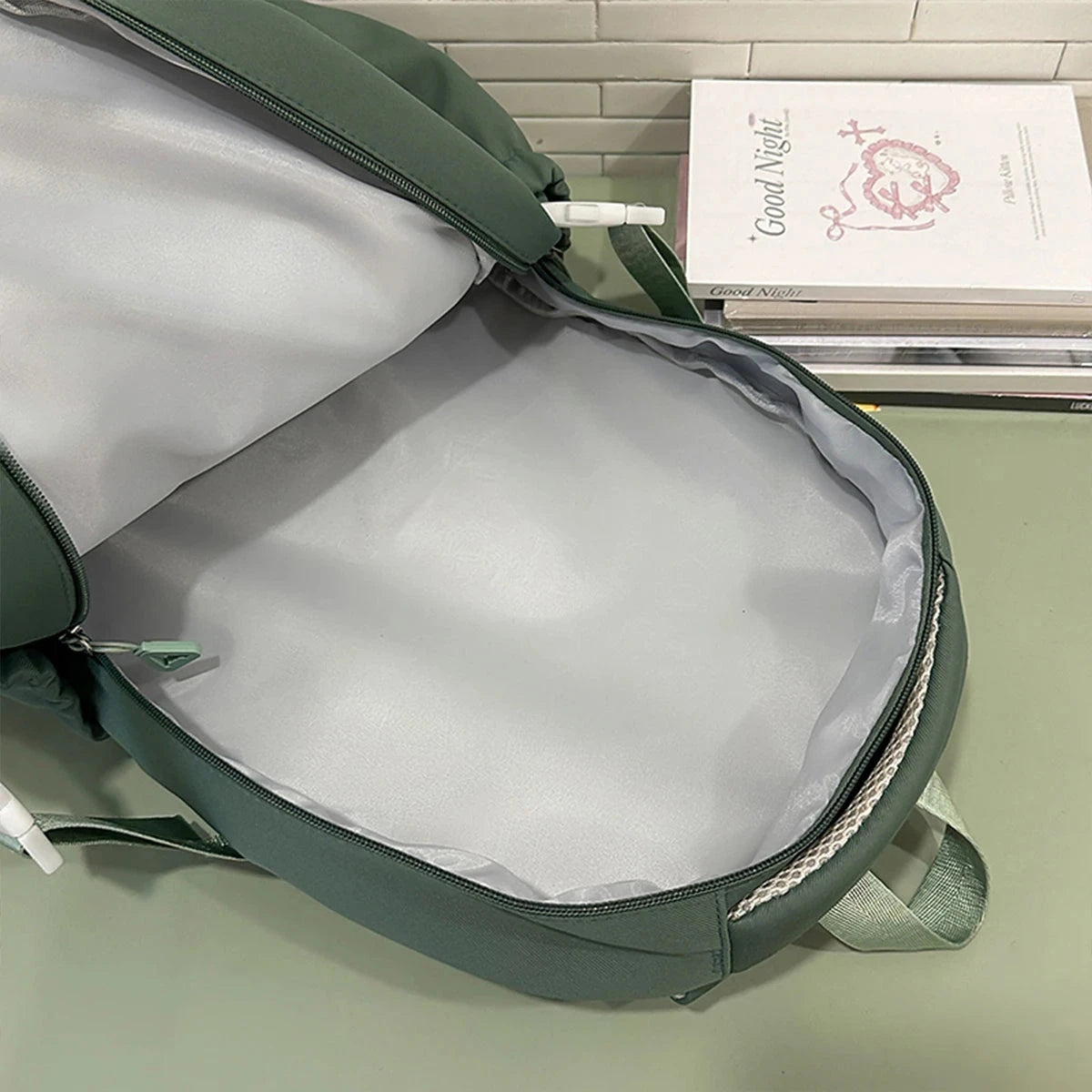 Cute Backpack School Bag Transparent Window Plush Puppy Cartoon Decor Large Capacity Nylon Zipper Adjustable Straps for Travel GlowCart