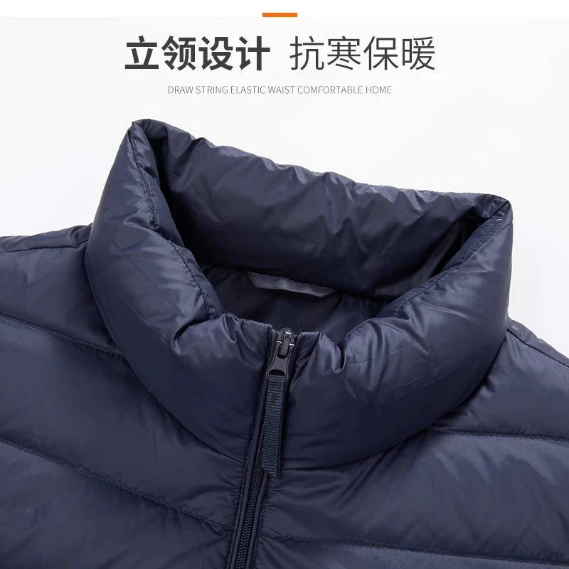 Lightweight Down Jacket for Fashionable Men, Short Stand-up GlowCart
