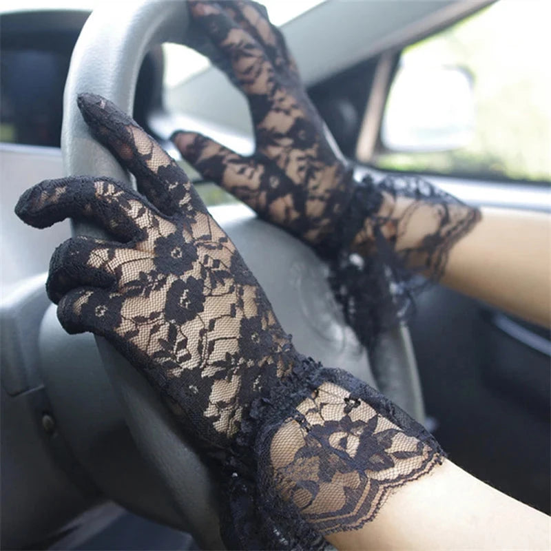 Sexy Lace Gloves Classic Black White Red Grey Skin GlowCart