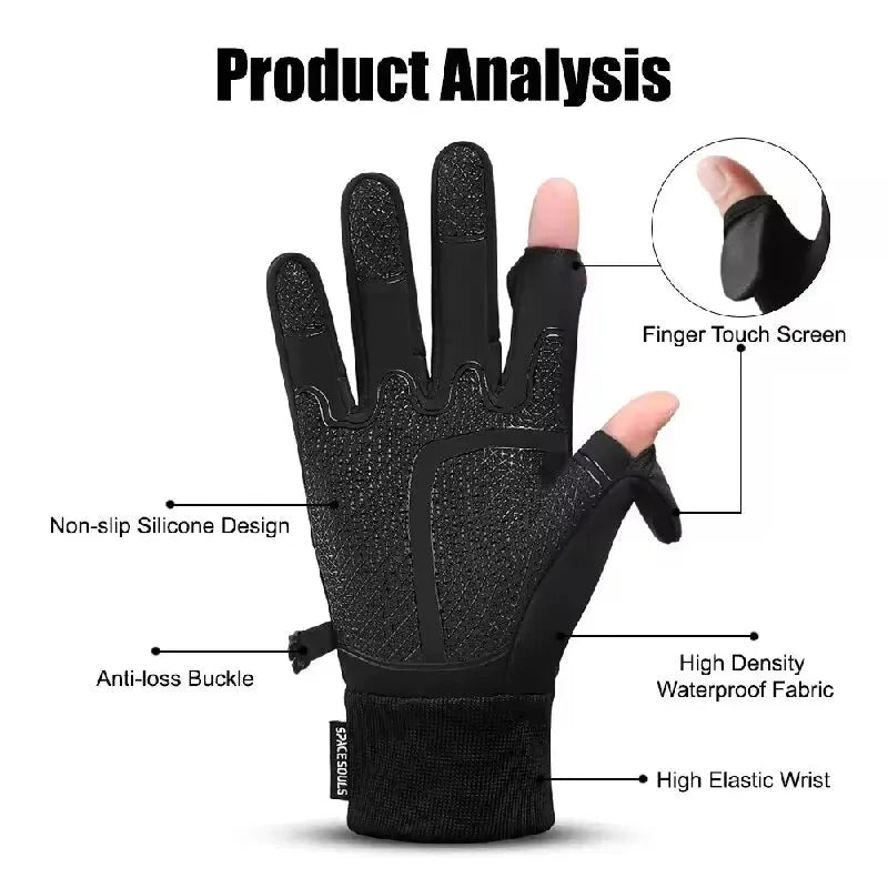 Autumn Winter Warm Windproof Waterproof Touch Screen Gloves GlowCart