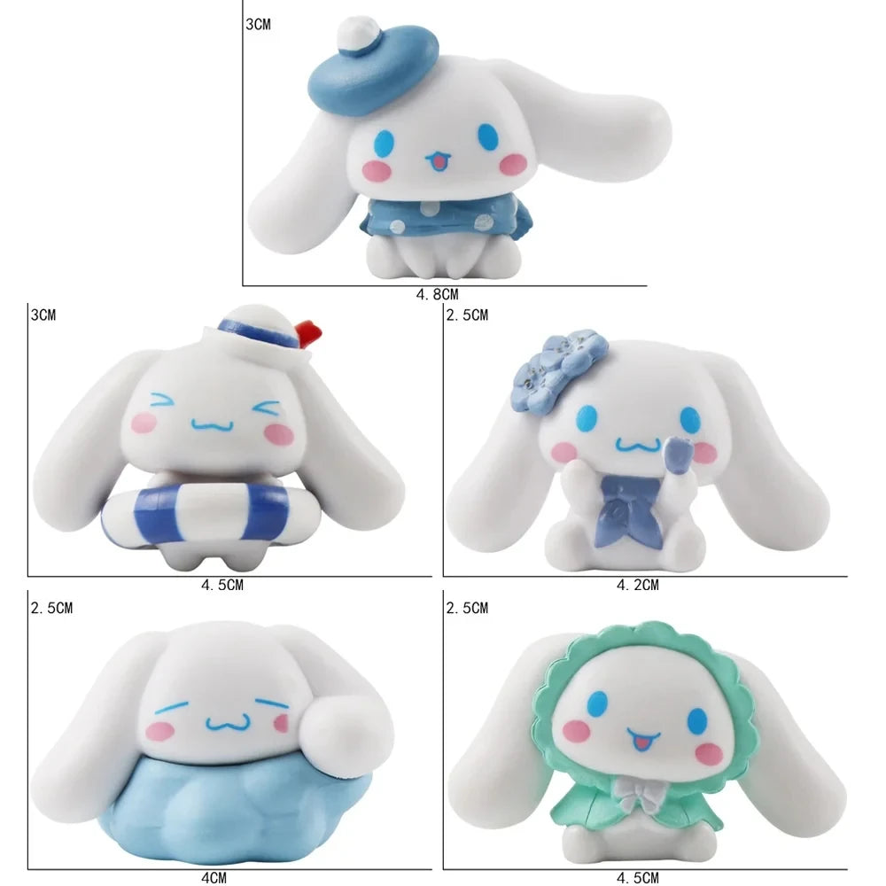5pcs 3-4cm Action Figures Cinnamoroll Kuromi Melody Cartoon