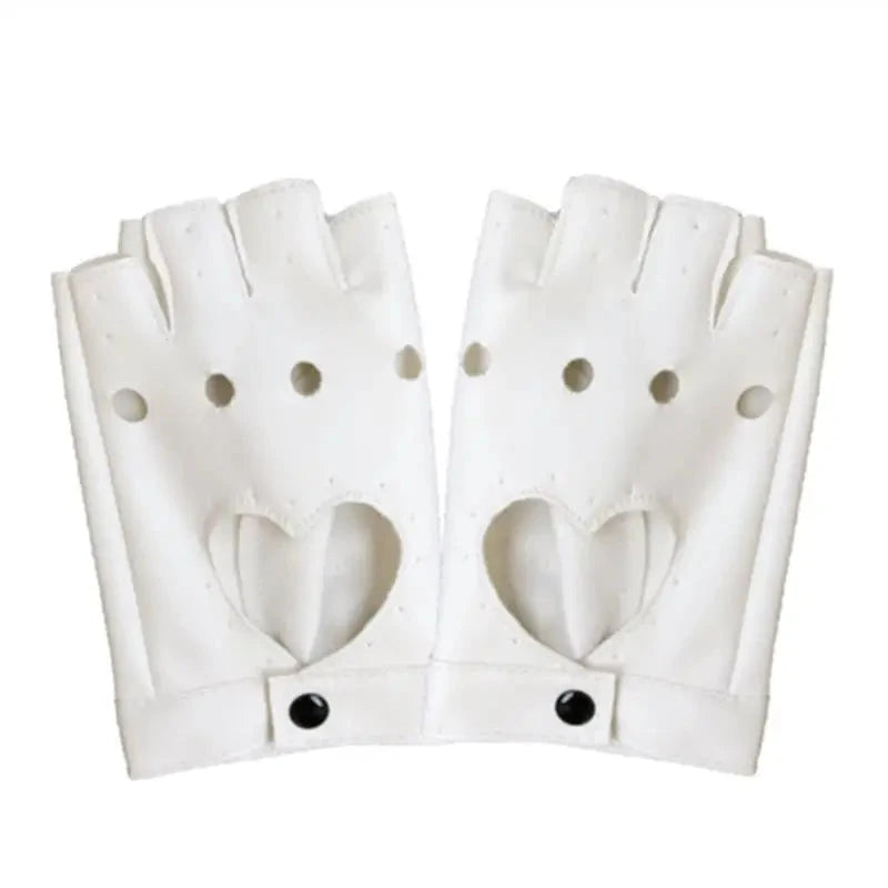 Fashion Half Finger Driving Women Comfortable Gloves PU GlowCart