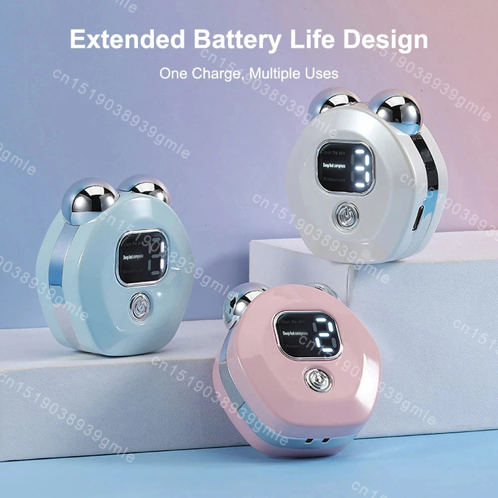 Facial Massager Microcurrent Roller Vibration Massage Neck GlowCart