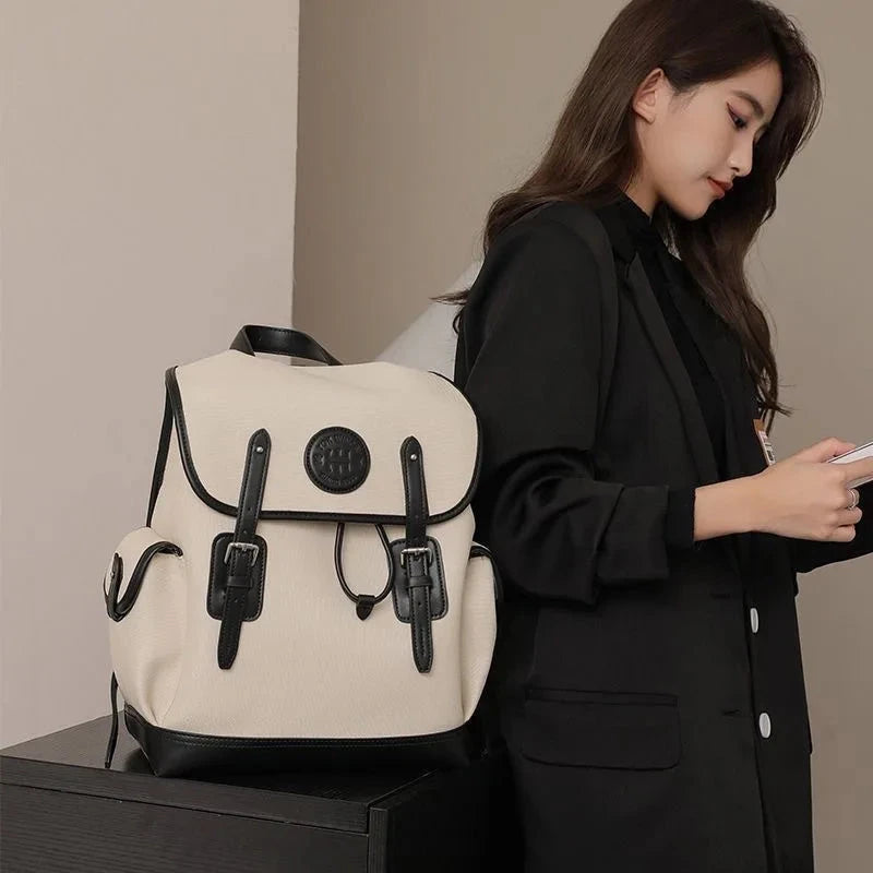 Autumn and Winter New Large-capacity Canvas Bag 2025 Niche Design Student Class Backpack Casual Versatile Handbag GlowCart