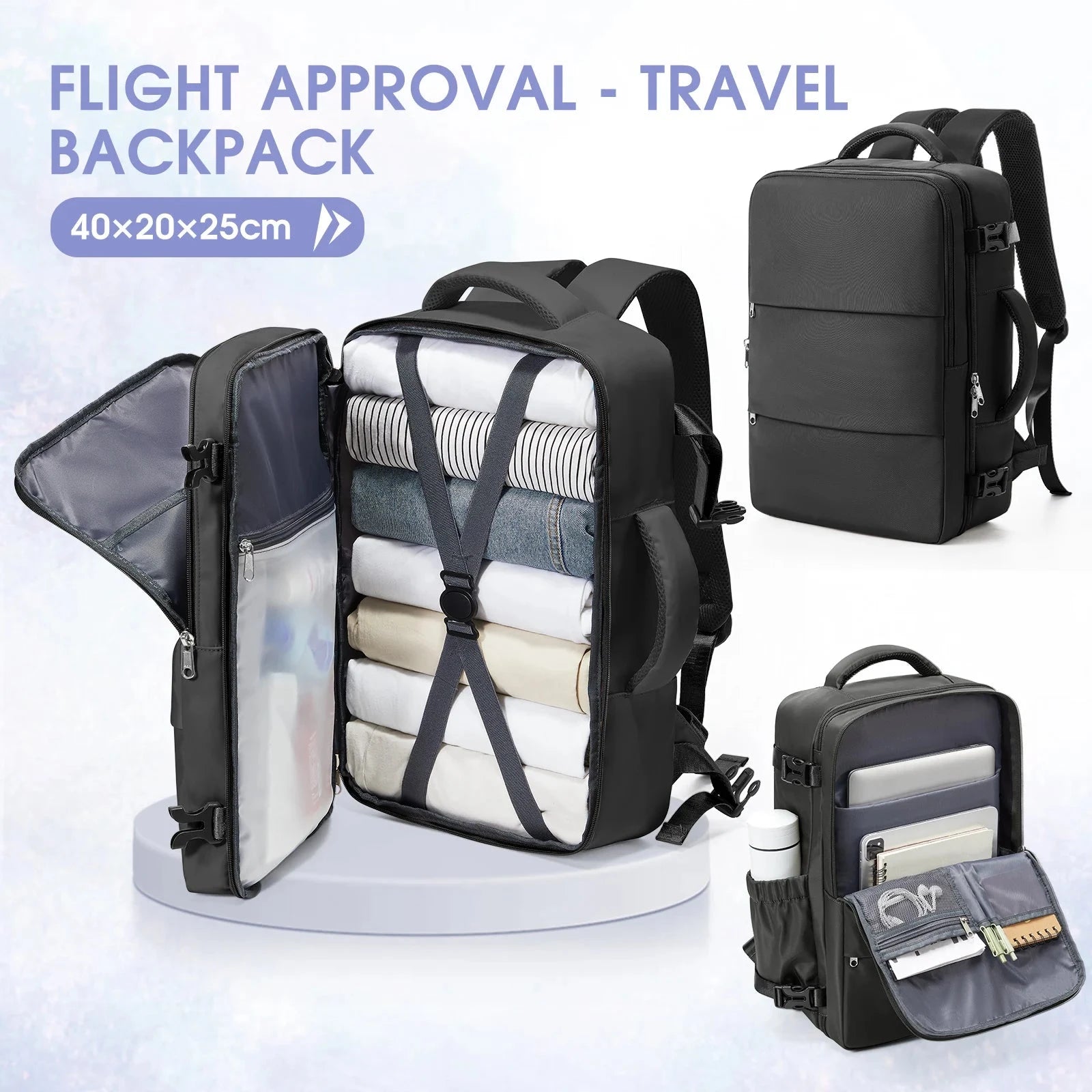 Notebook Backpack Travel 40x20x25 Ryanair Laptop Bag Men GlowCart