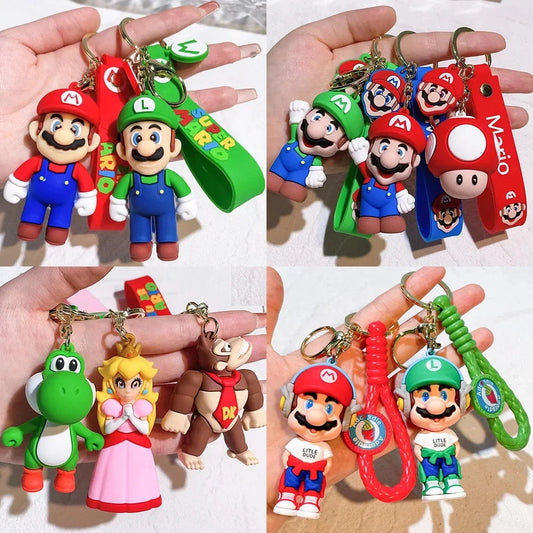 Super Mario Bros Keychain Action Figure Pendant Cute Cartoon GlowCart