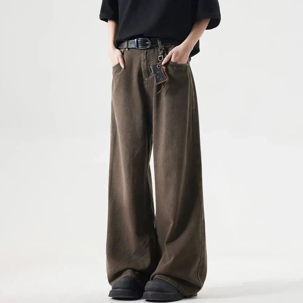 Mens Long Pants Washed Dyed Jeans Autumn Casual Hawaiian GlowCart