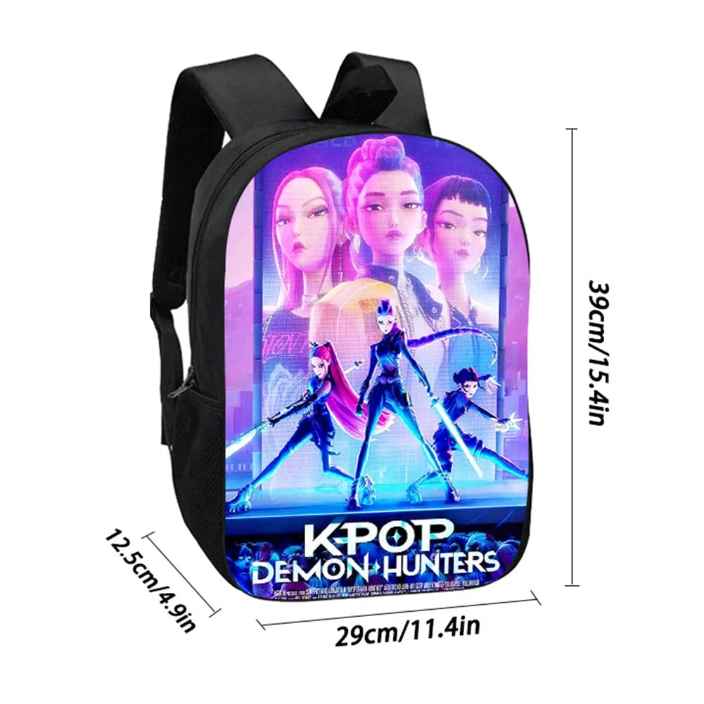 K-pop Demon Huntes Fashion Backpack for Girls Boys Anime Cartoon Large Capacity Schoolbag Children Multi-function Shoulder Bag GlowCart