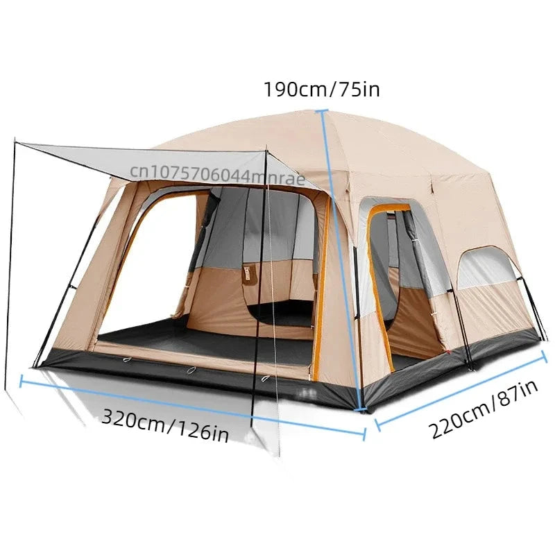 Outdoor Camping Tent, Portable Folding Anti Rainstorm GlowCart