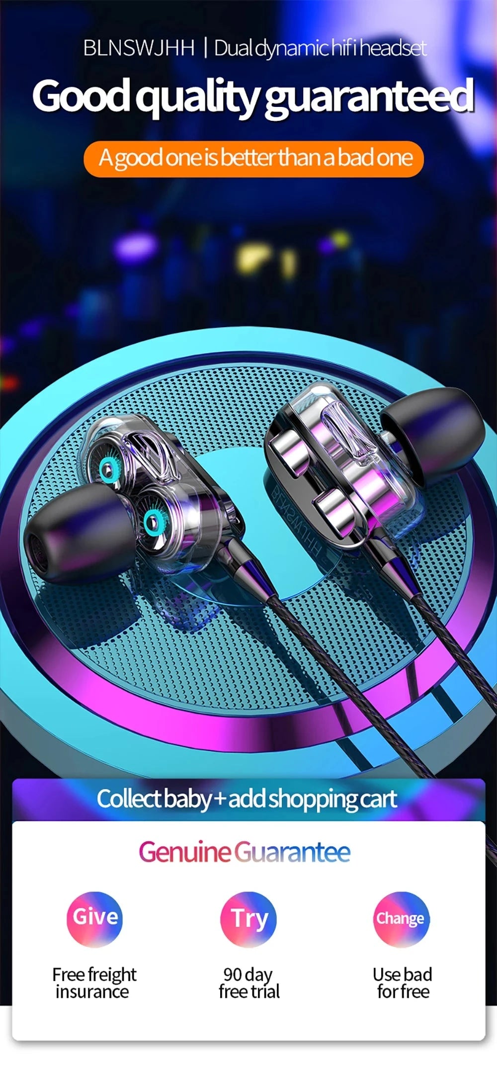 3.5mm Wired Headphones Noise Canceling In-Ear Sports GlowCart