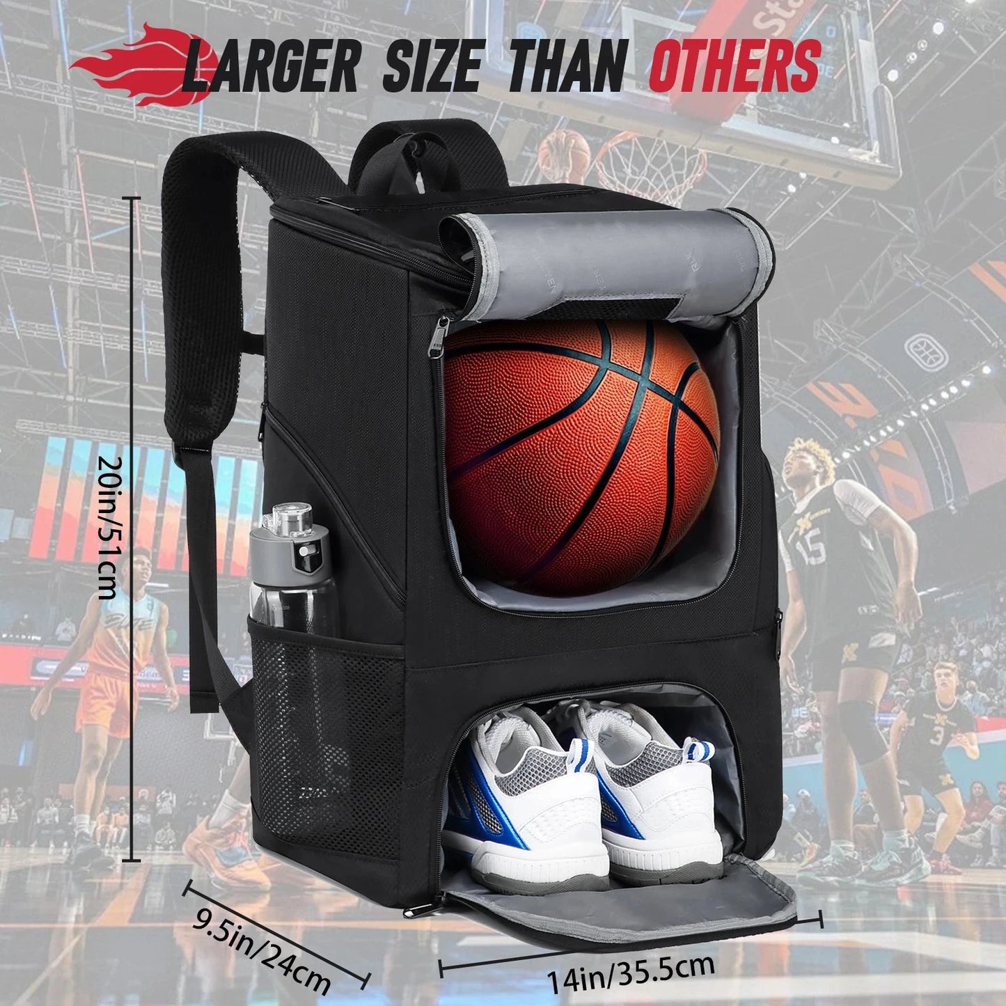 Sports Training Equipment Basketball Backpack with Separate GlowCart