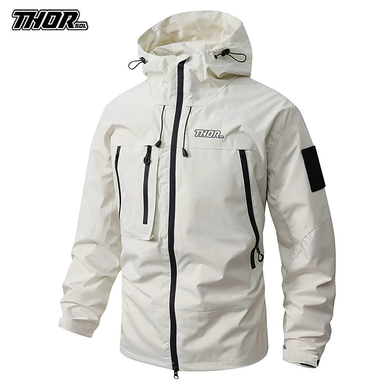THORSOL Cycling Rain Jacket Men's Waterproof Hooded Road GlowCart