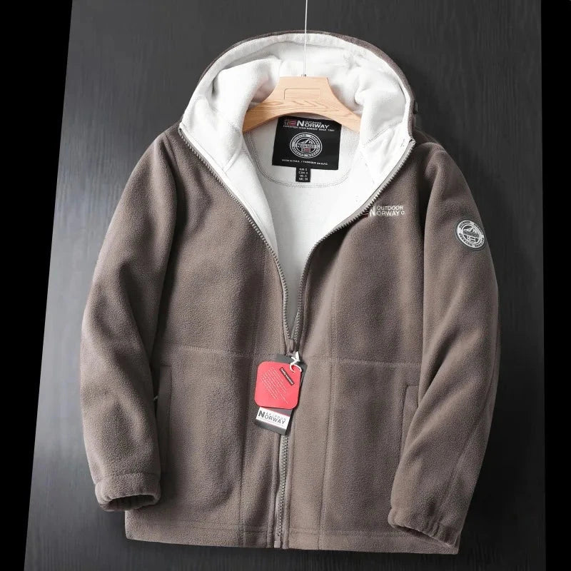 2024 Brand Winter Fleece Jacket Men's Casual Thickened Wool GlowCart